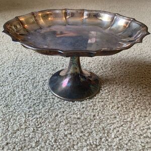Antique FB Rogers Silver Co. Silverplate Pedestal Footed Candy Dish Bowl Tray
